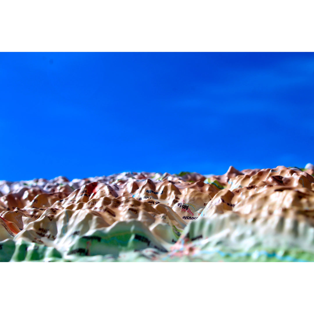 Carte murale en relief - Hautes-Pyrénées - 61 cm x 41 cm | 3D Map carte relief 3D Map 