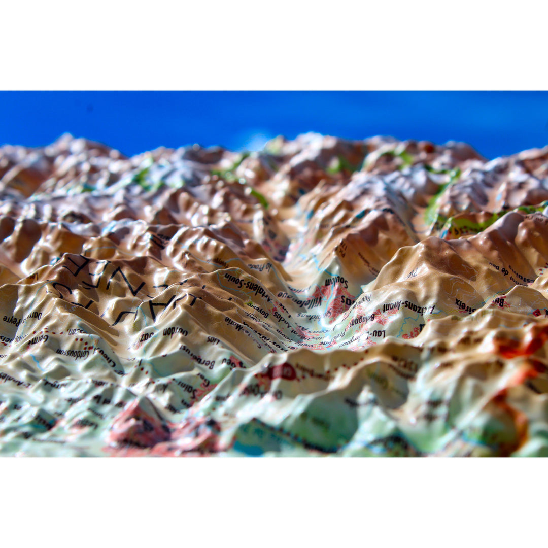 Carte murale en relief - Hautes-Pyrénées - 61 cm x 41 cm | 3D Map carte relief 3D Map 