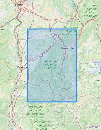 Carte murale en relief - Massif du Vercors - 41 cm x 61 cm | 3D Map carte relief 3D Map 