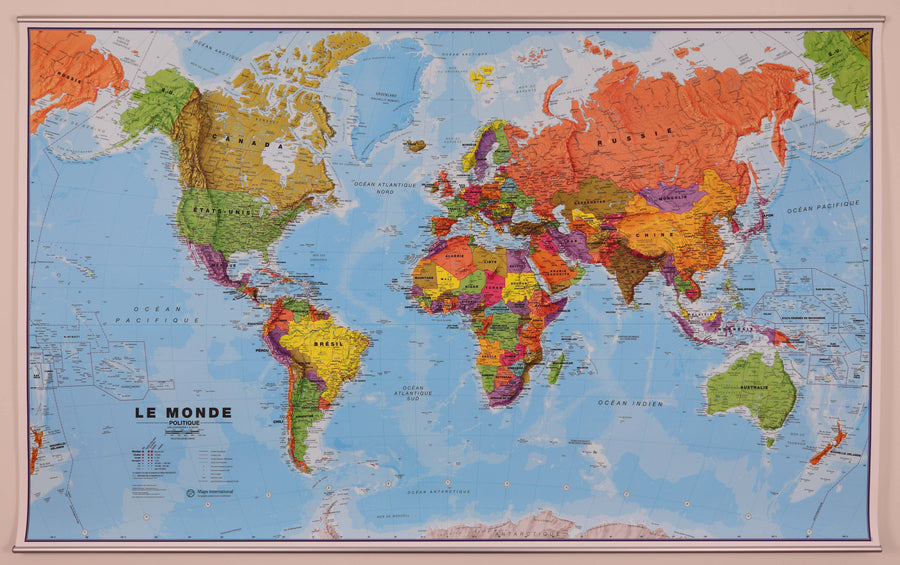 envami® Carte du monde a gratter - 68 X 43 CM - dorée - planisphere monde -  map carte