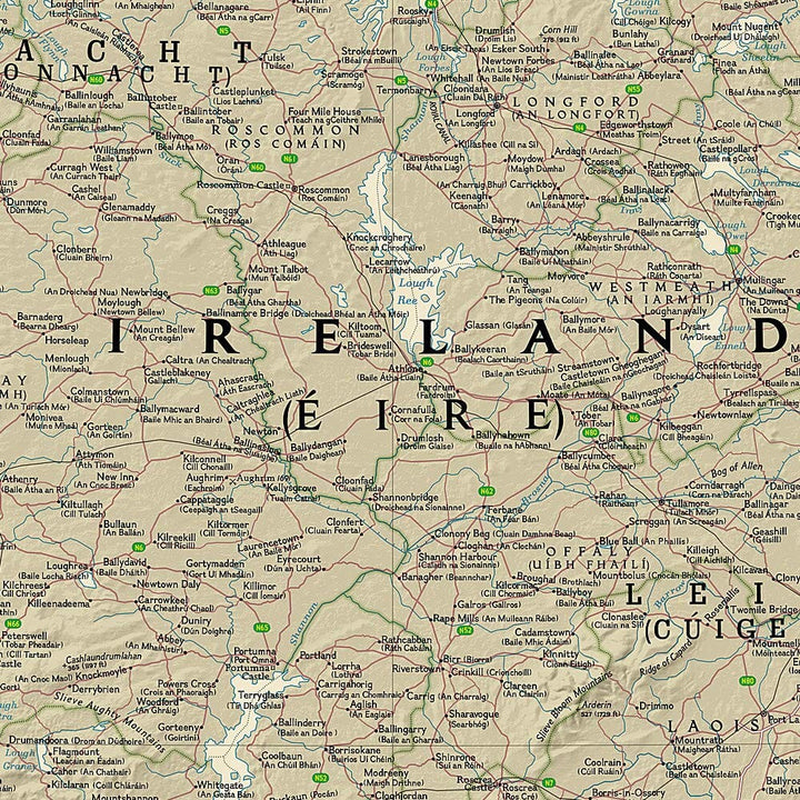 Carte murale plastifiée (en anglais) - Irlande, style antique - 76 x 92 cm | National Geographic carte murale petit tube National Geographic 