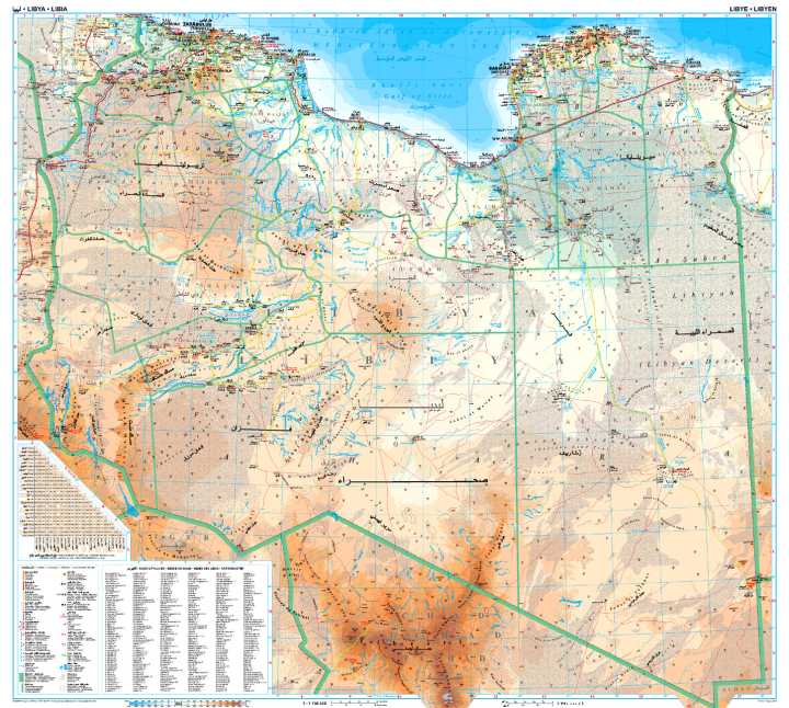 Carte murale plastifiée - Libye (géographique) - 97 x 87 cm | Gizi Map carte murale hors dimensions Gizi Map 
