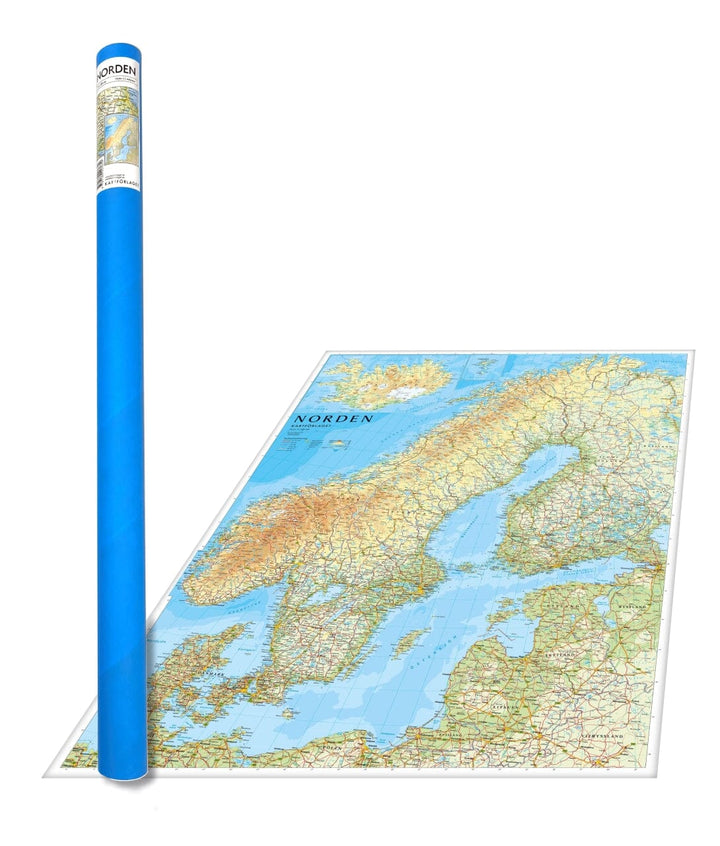 Carte murale - Scandinavie & Islande (physique) - 75 x 100 cm | Norstedts carte murale petit tube Norstedts 