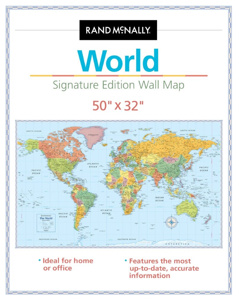 Carte murale - World, Signature Edition | Rand McNally carte murale petit tube Rand McNally 