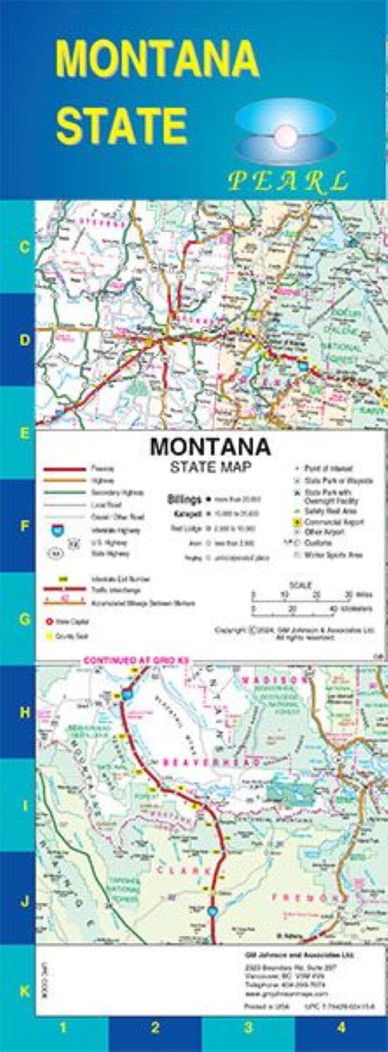 Carte plastifiée - Montana | GM Johnson carte pliée GM Johnson 