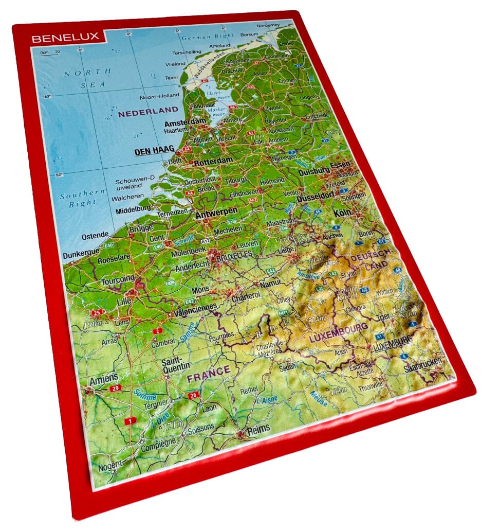 Carte postale en relief - Benelux | Georelief carte pliée Georelief 