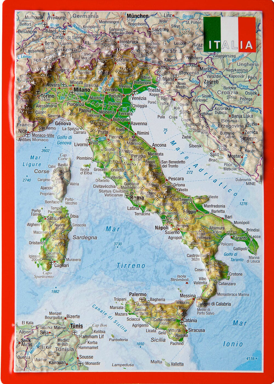 Carte postale en relief - Italie | Georelief carte pliée Georelief 