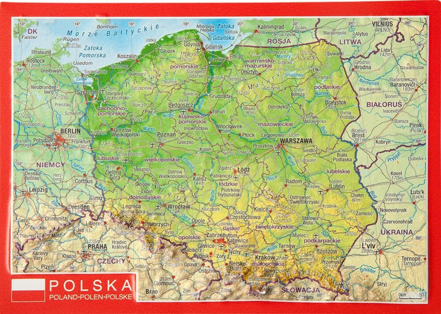 Carte postale en relief - Pologne | Georelief carte pliée Georelief 