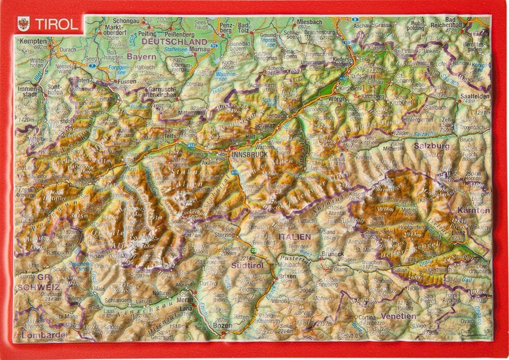 Carte postale en relief - Tyrol | Georelief carte pliée Georelief 