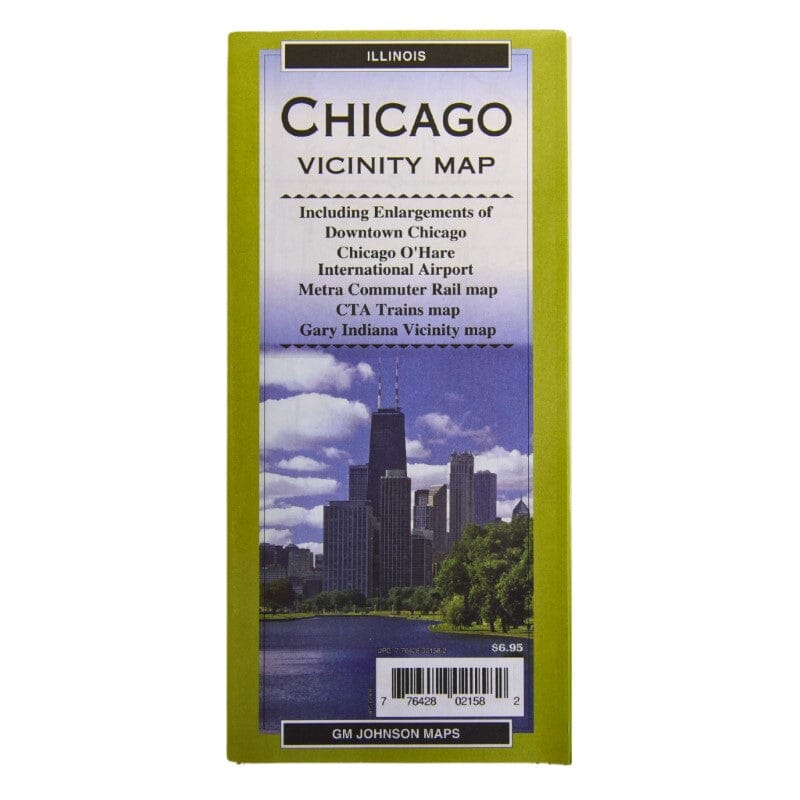 Carte régionale - Chicago et ses environs (Illinois) | GM Johnson carte pliée GM Johnson 