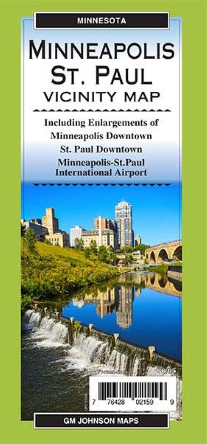 Carte régionale du Minnesota - Minneapolis St Paul et environs | GM Johnson carte pliée GM Johnson 