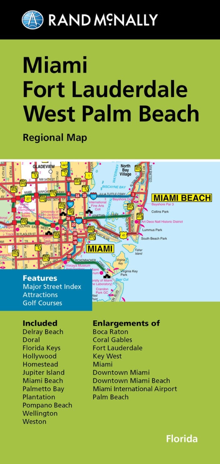 Carte régionale - Miami, Fort Lauderdale, West Palm Beach | Rand McNally carte pliée Rand McNally 