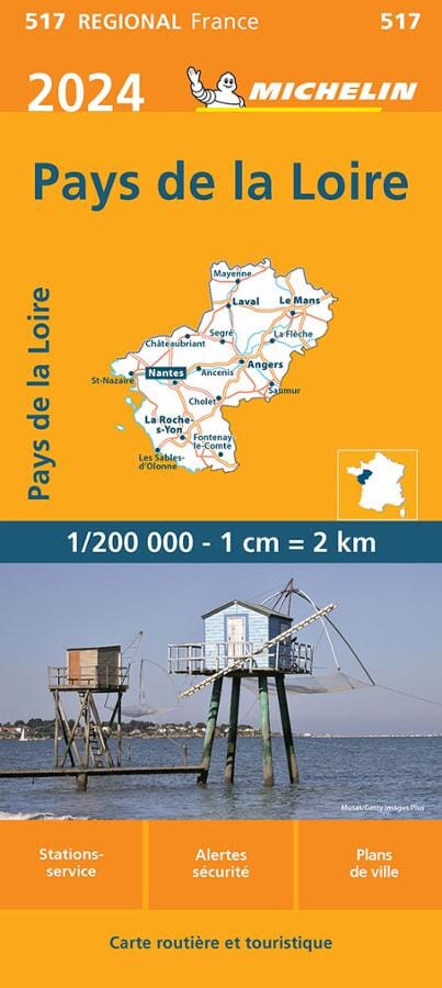 Carte régionale n° 517 - Pays de la Loire 2024 | Michelin carte pliée Michelin 