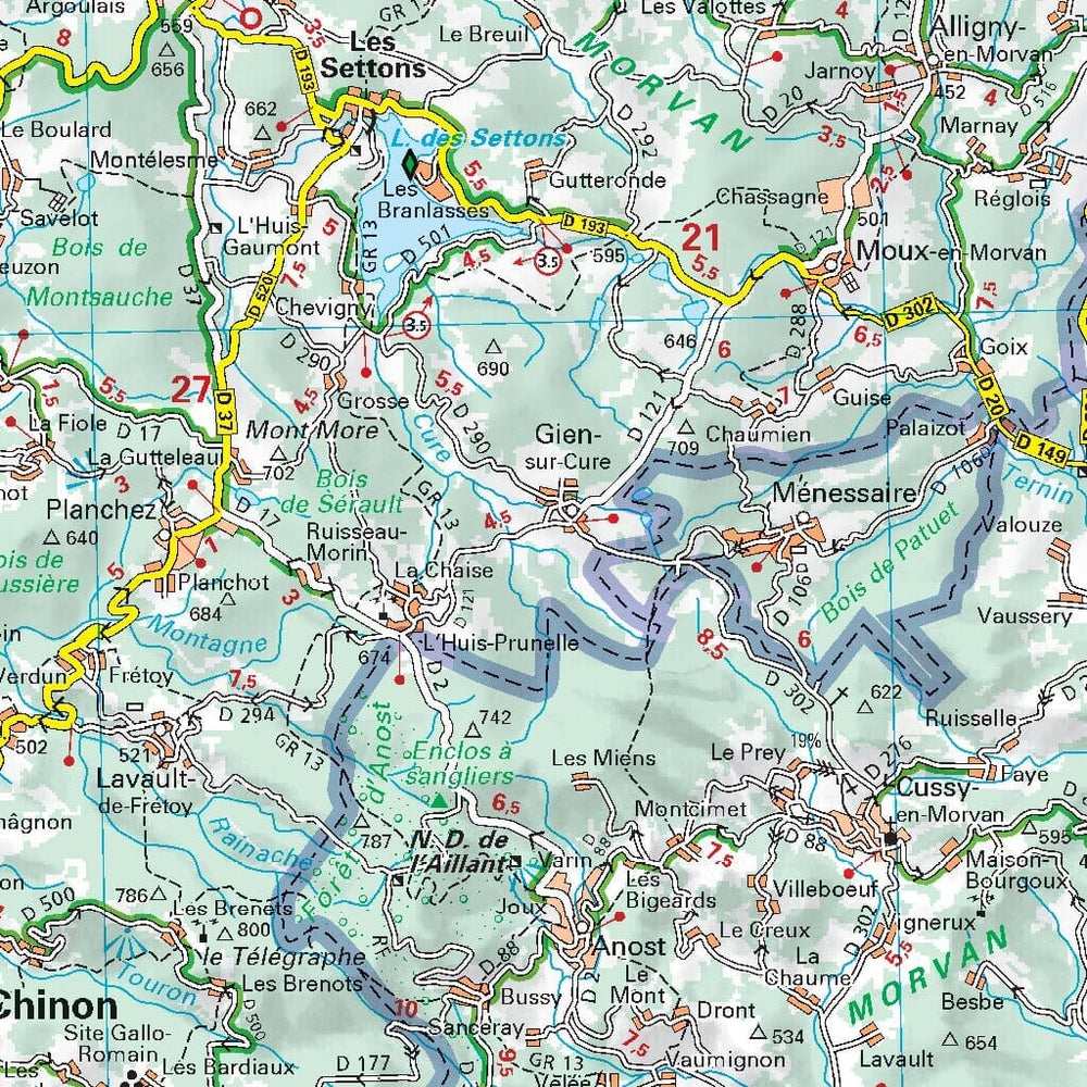 Carte régionale n° 519 - Bourgogne-Franche-Comté : Bourgogne 2022 | Michelin carte pliée Michelin 