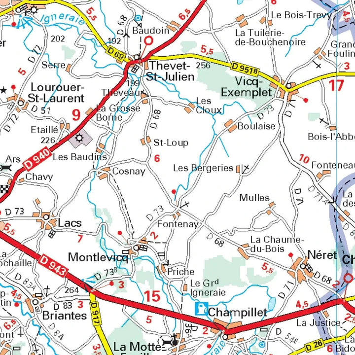 Carte régionale n° 521 - Nouvelle-Aquitaine Nord : Poitou-Charentes, Limousin 2022 | Michelin carte pliée Michelin 