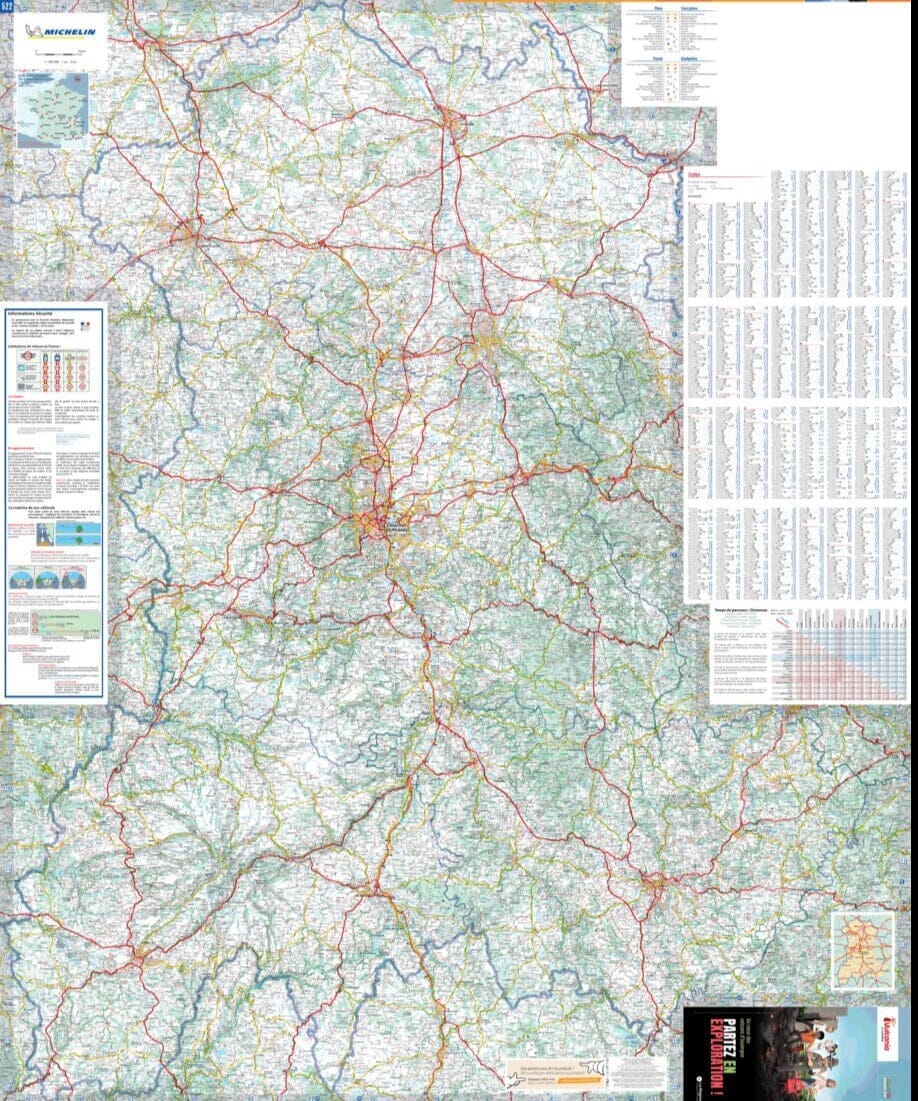 Carte régionale n° 522 - Auvergne-Rhône-Alpes : Auvergne 2022 | Michelin carte pliée Michelin 