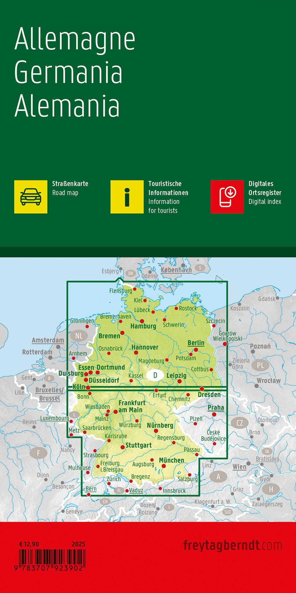 Carte routière - Allemagne au 1 /500 000 | Freytag & Berndt carte pliée Freytag & Berndt 