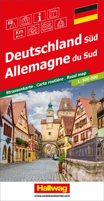 Carte routière - Allemagne Sud | Hallwag carte pliée Hallwag 