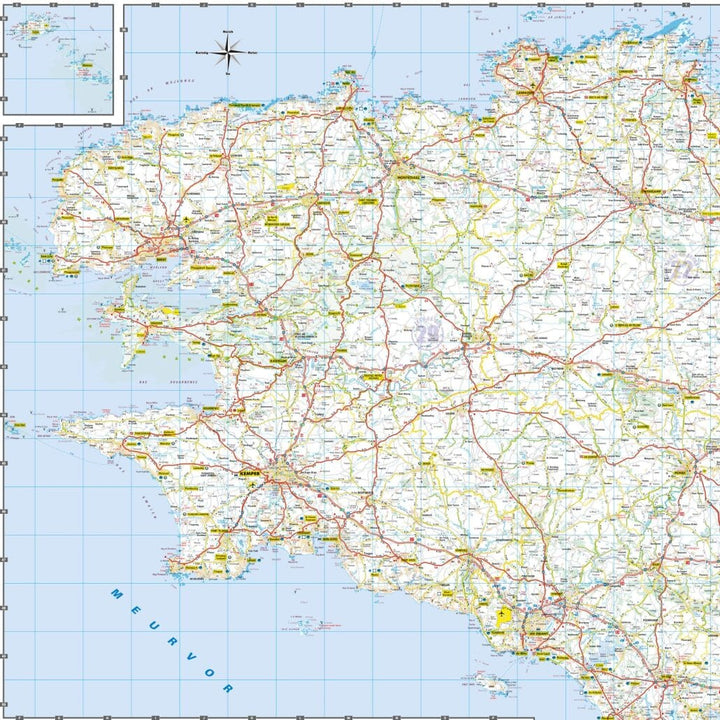 Carte routière de la Bretagne / Breizh, en breton | Blay Foldex carte de voyage Blay Foldex 