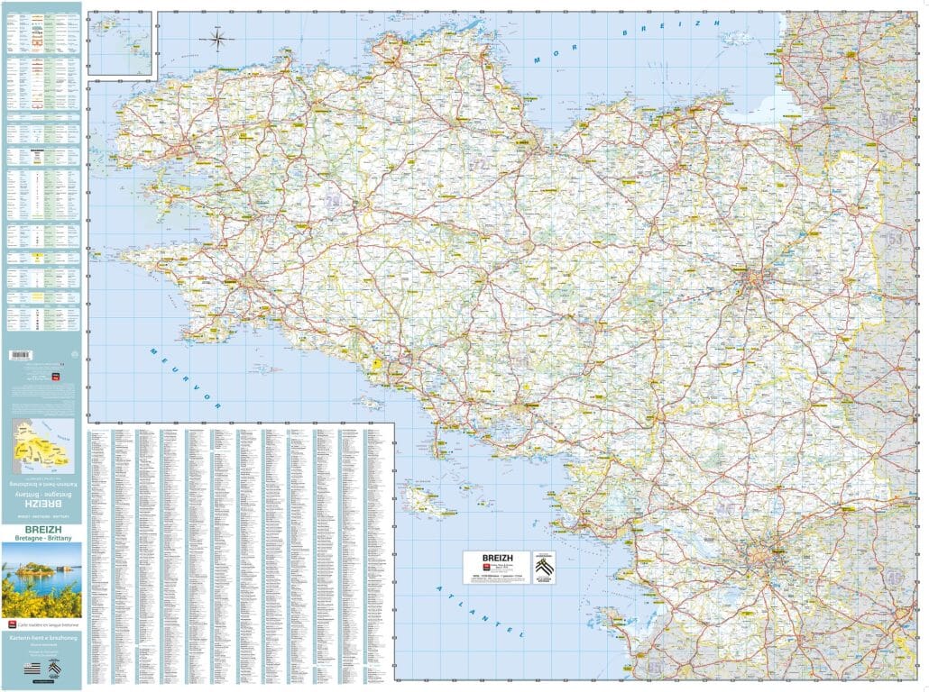 Carte routière de la Bretagne / Breizh, en breton | Blay Foldex carte de voyage Blay Foldex 