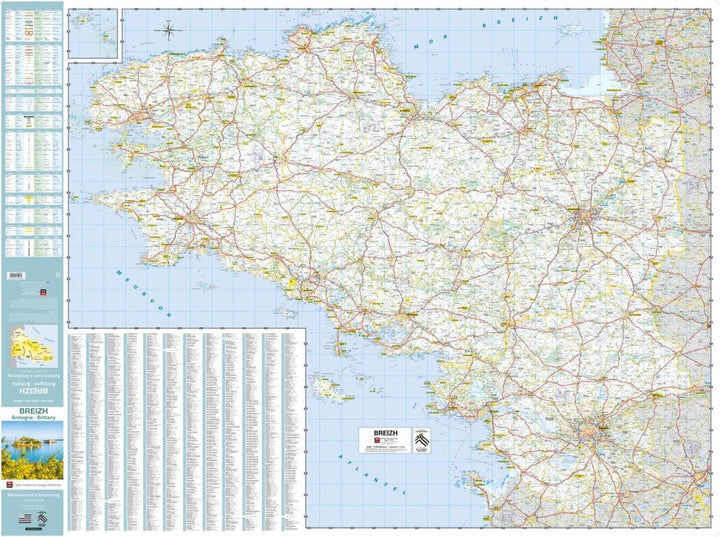 Carte routière de la Bretagne / Breizh, en breton | Blay Foldex carte de voyage Blay Foldex 