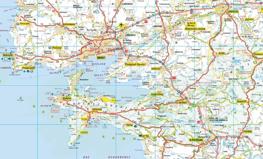 Carte routière de la Bretagne / Breizh, en breton | Blay Foldex carte de voyage Blay Foldex 