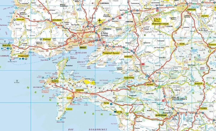 Carte routière de la Bretagne / Breizh, en breton | Blay Foldex carte de voyage Blay Foldex 