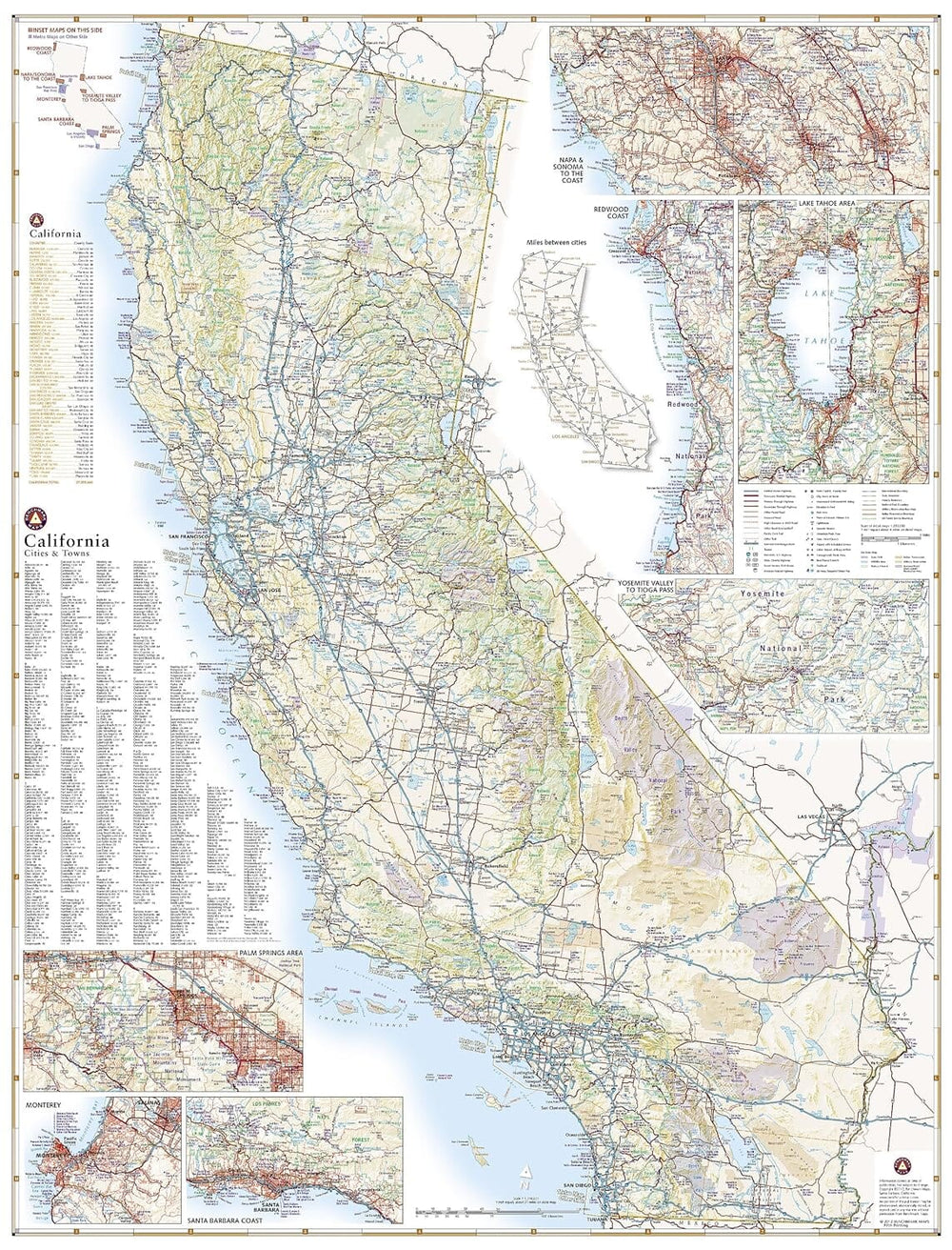 Carte routière de la Californie | Benchmark Maps carte pliée Benchmark Maps 