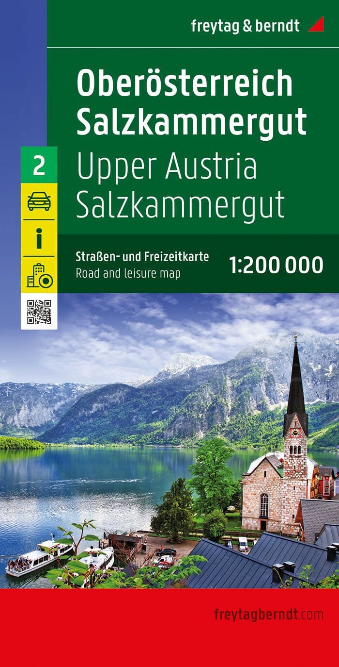 Carte routière de l'Autriche n° 2 - Haute-Autriche, Salzkammergut | Freytag & Berndt - 1/200 000 carte pliée Freytag & Berndt 