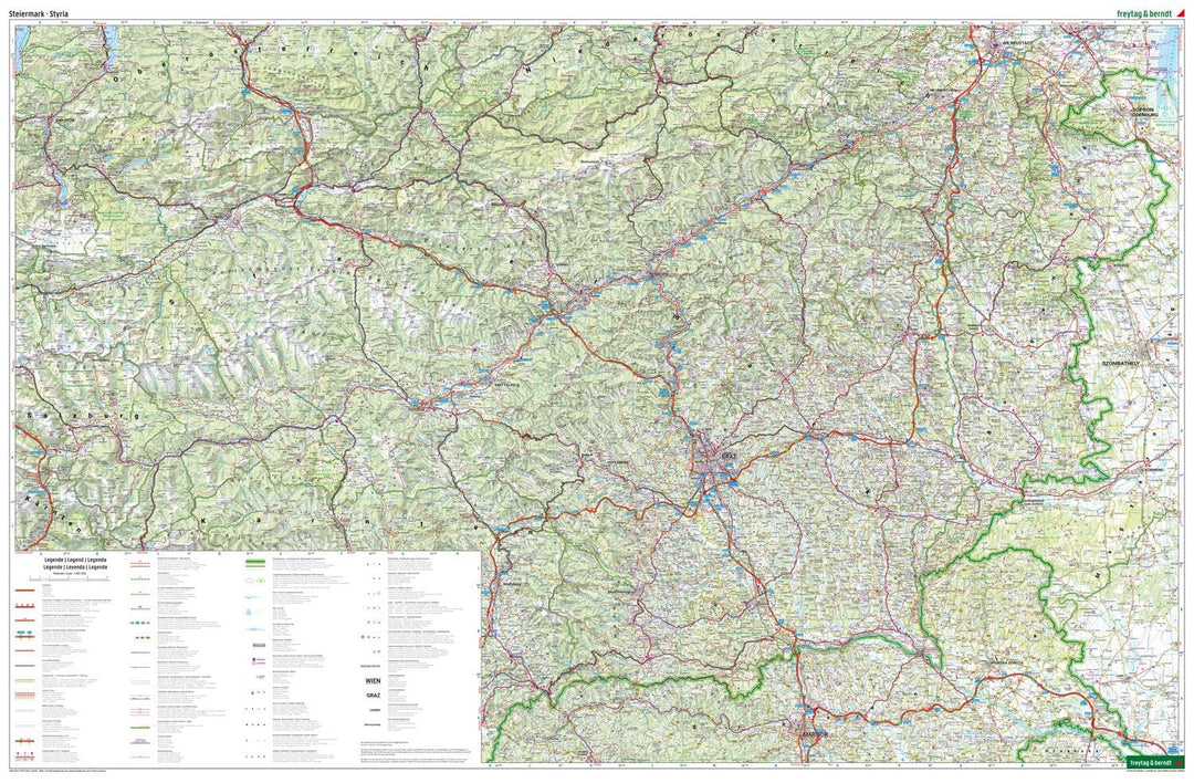 Carte routière de l'Autriche n° 4 - Styrie | Freytag & Berndt - 1/200 000 carte pliée Freytag & Berndt 