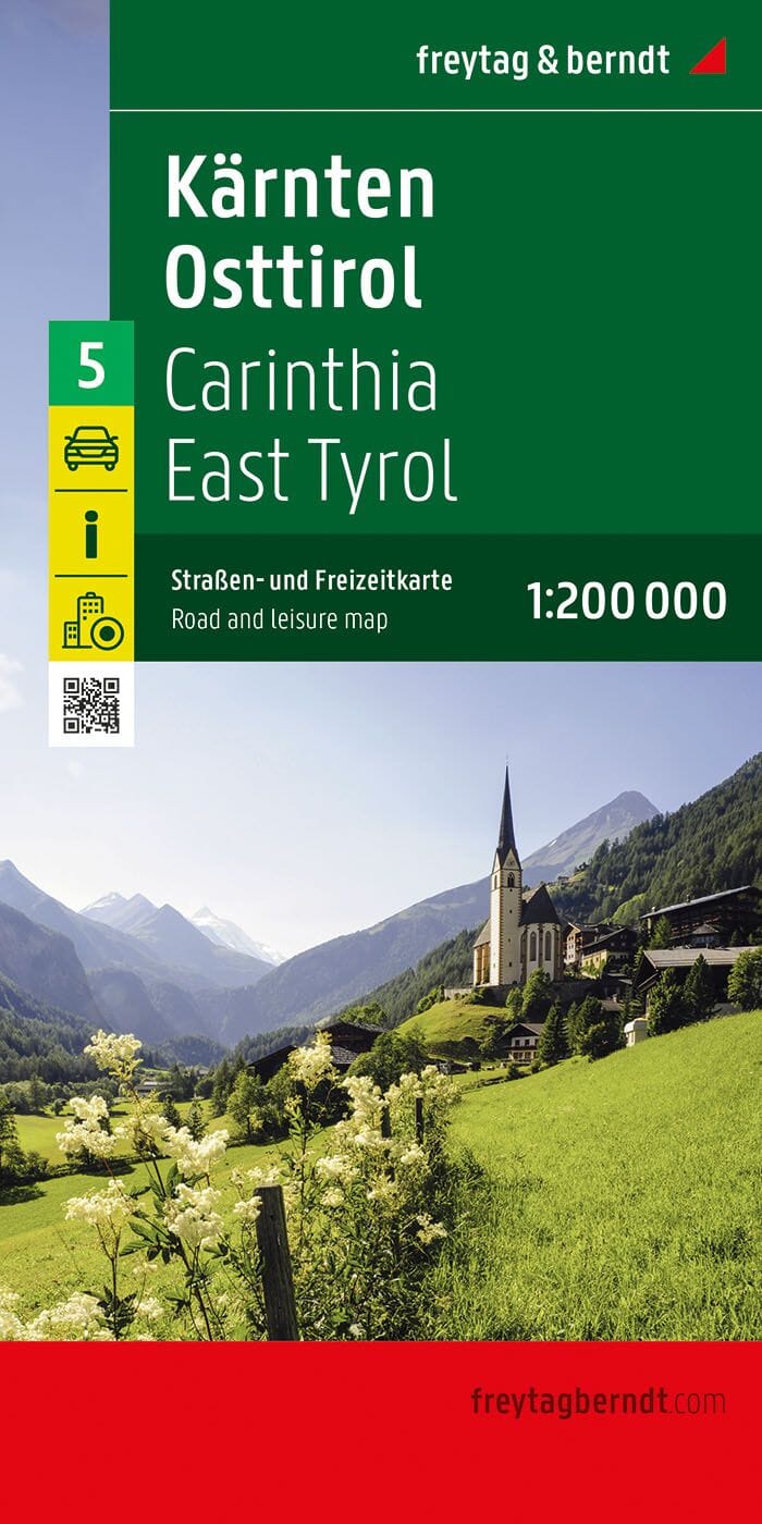 Carte routière de l'Autriche n° 5 - Tyrol Oriental & Carinthie (Autriche) | Freytag & Berndt - 1/200 000 carte pliée Freytag & Berndt 