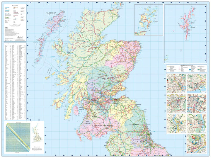 Carte routière - Écosse 2024 | Collins carte pliée Collins 