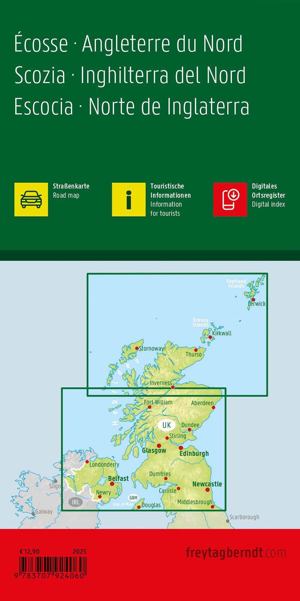 Carte routière - Ecosse & Angleterre du Nord | Freytag & Berndt carte de voyage Freytag & Berndt 