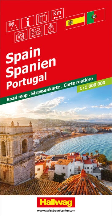 Carte routière - Espagne & Portugal | Hallwag carte pliée Hallwag 