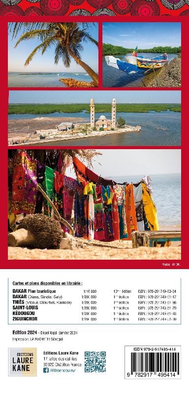 Carte routière et touristique - Sénégal | Laure Kane carte pliée Laure Kane 