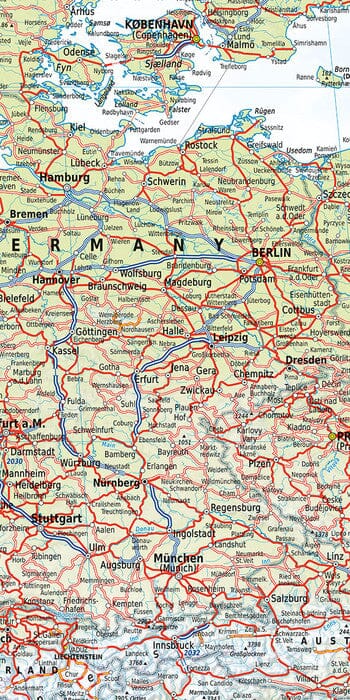 Carte routière - Europe : chemins de fer | Kümmerly & Frey carte pliée Kümmerly & Frey 