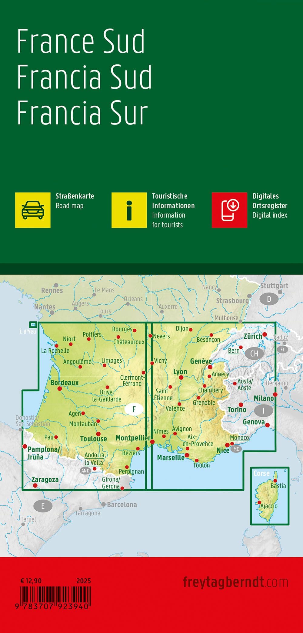 Carte routière - France Sud | Freytag & Berndt carte de voyage Freytag & Berndt 