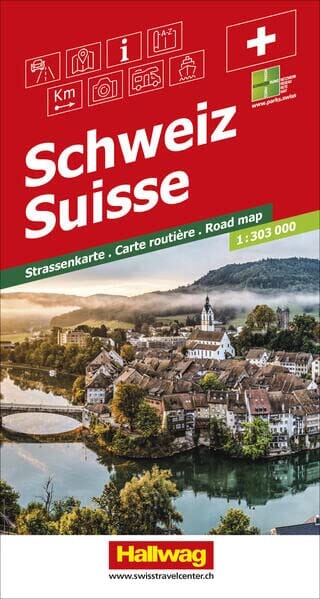 Carte routière générale - Suisse | Hallwag carte pliée Hallwag 