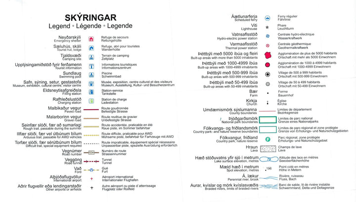 Carte routière - Islande | Ferdakort carte de voyage Ferdakort 