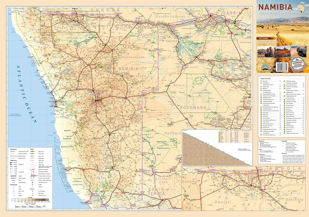 Carte routière - Namibie | Huber carte de voyage Huber 