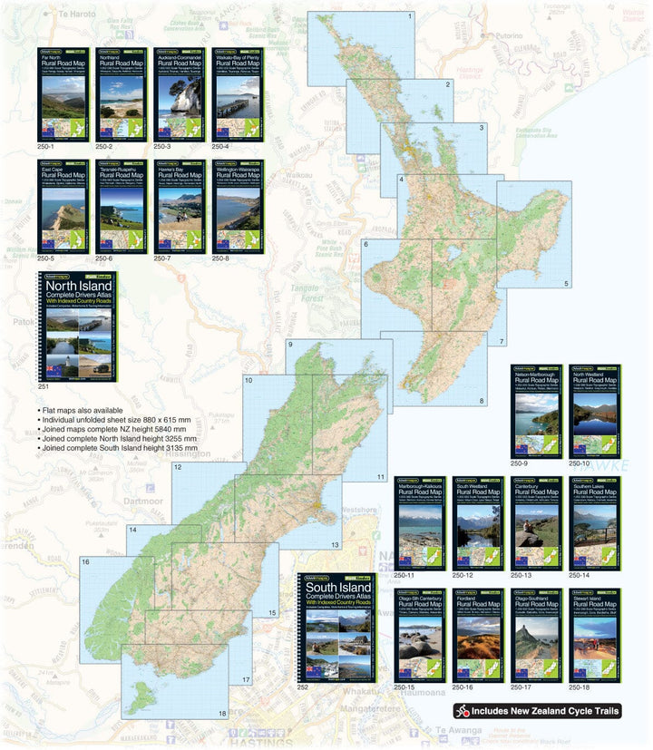 Carte routière n° 1 - Extrême-Nord, routes rurales au 1/250 000 (Nouvelle-Zélande) | Kiwi Maps carte pliée Kiwi Maps 