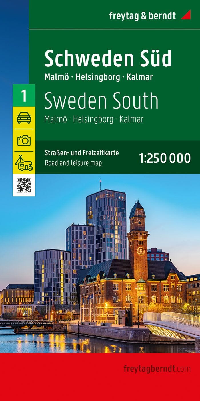 Carte routière n° 1 - Suède Sud (Malmö, Helsingborg, Kalmar) | Freytag & Berndt carte pliée Freytag & Berndt 