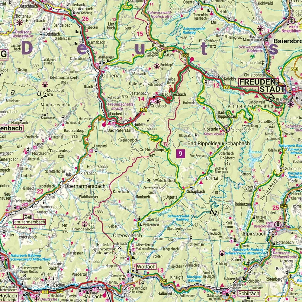 Carte routière n° 15 (Allemagne) - Forêt Noire | Freytag & Berndt - 1/150 000 carte pliée Freytag & Berndt 