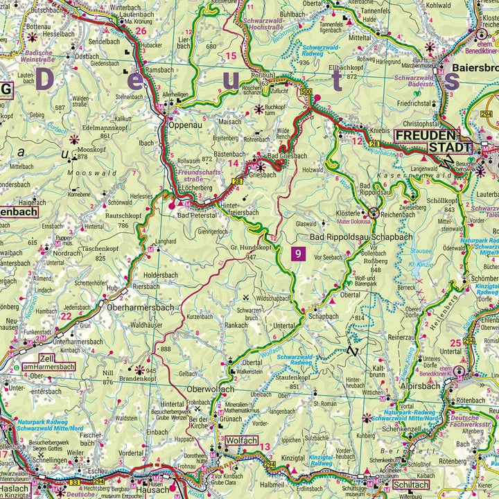 Carte routière n° 15 (Allemagne) - Forêt Noire | Freytag & Berndt - 1/150 000 carte pliée Freytag & Berndt 