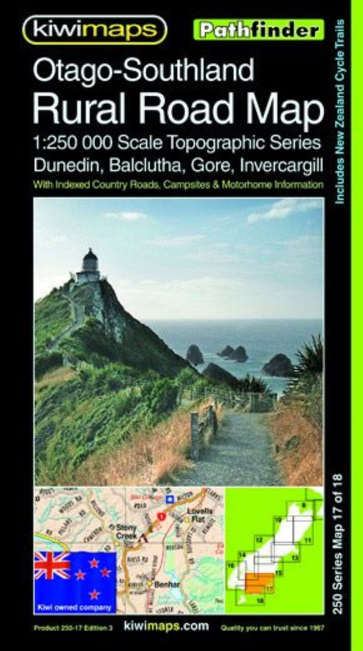 Carte routière n° 17 - Otago-Southland, routes rurales au 1/250 000 (Nouvelle-Zélande) | Kiwi Maps carte pliée Kiwi Maps 