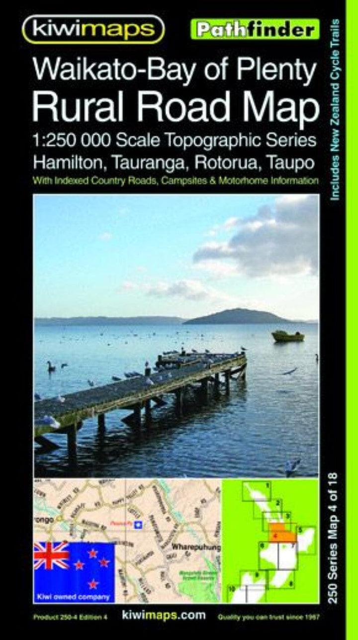 Carte routière n° 4 - Waikato, Bay of Plenty, routes rurales au 1/250 000 (Nouvelle-Zélande) | Kiwi Maps carte pliée Kiwi Maps 