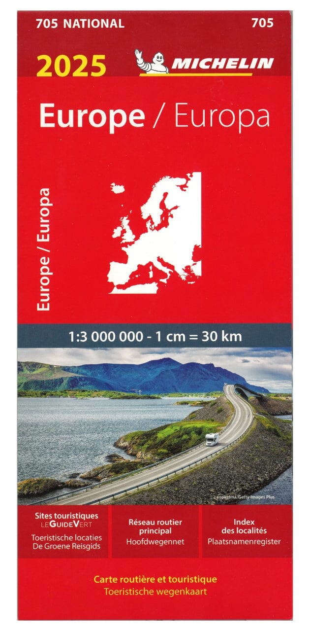 Carte routière n° 705 - Europe 2025 (multilingue) | Michelin carte pliée Michelin 