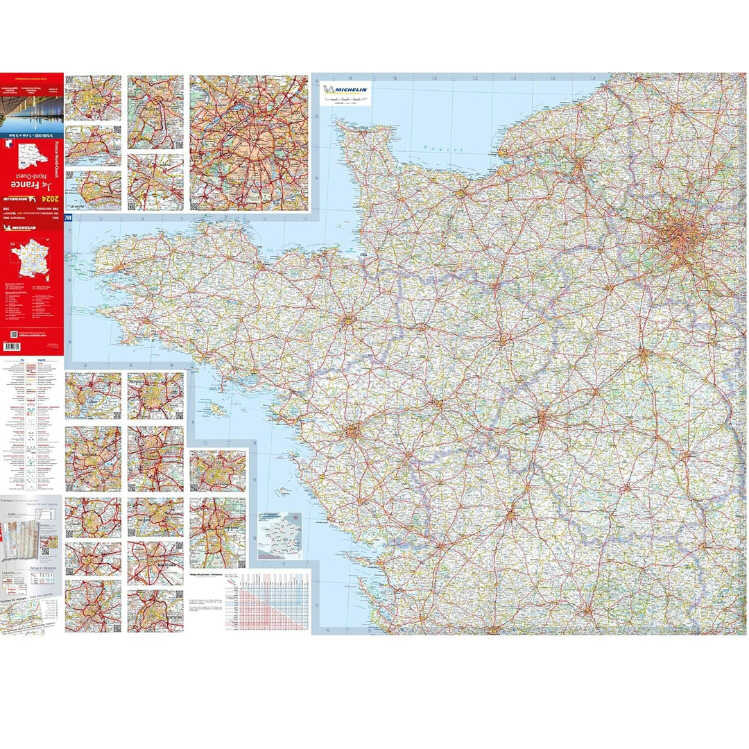 Carte routière n° 706 - 1/4 France - Nord-Ouest 2024 | Michelin carte de voyage Michelin 