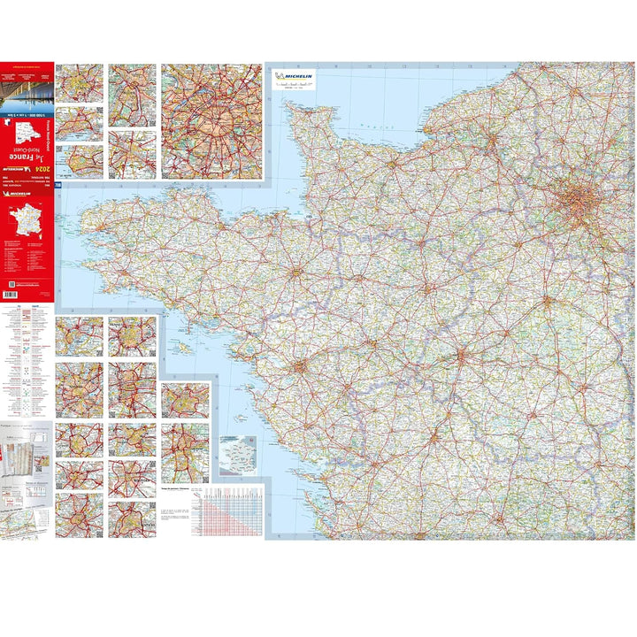 Carte routière n° 706 - 1/4 France - Nord-Ouest 2024 | Michelin carte de voyage Michelin 