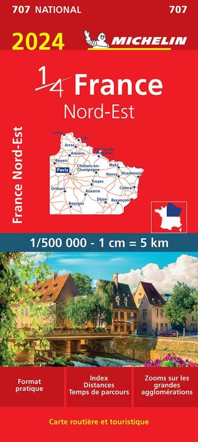 Carte routière n° 707 - 1/4 France - Nord-Est 2024 | Michelin carte pliée Michelin 